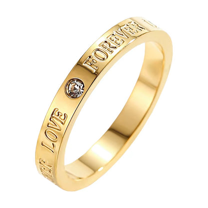 YF2270 Non Tarnish Waterproof Jewelry Stackable Rings Stainless Steel Jewelry 18K Gold Plated Zircon Stacking Ring for Women