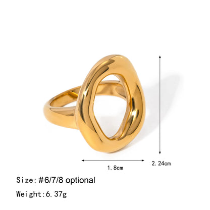 High Quality Minimalist Geometry Ring Pvd Coated Jewelry 18K Gold Plated Rings Waterproof Non-Tarnish for Women ALN25121990