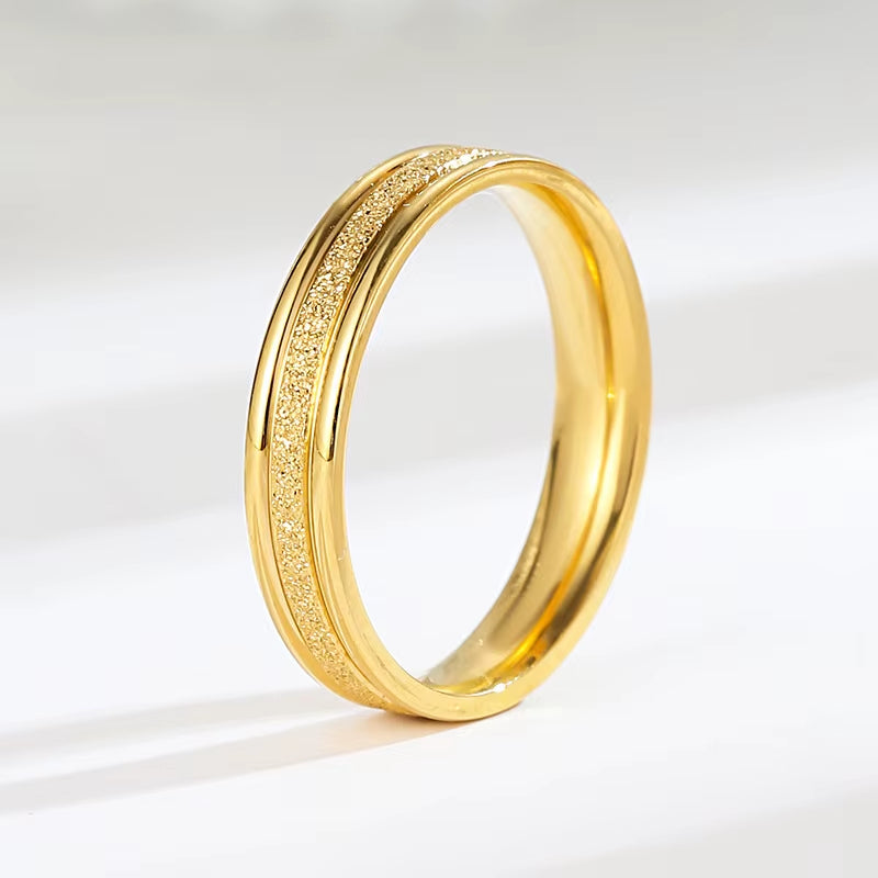 YF2270 Non Tarnish Waterproof Jewelry Stackable Rings Stainless Steel Jewelry 18K Gold Plated Zircon Stacking Ring for Women
