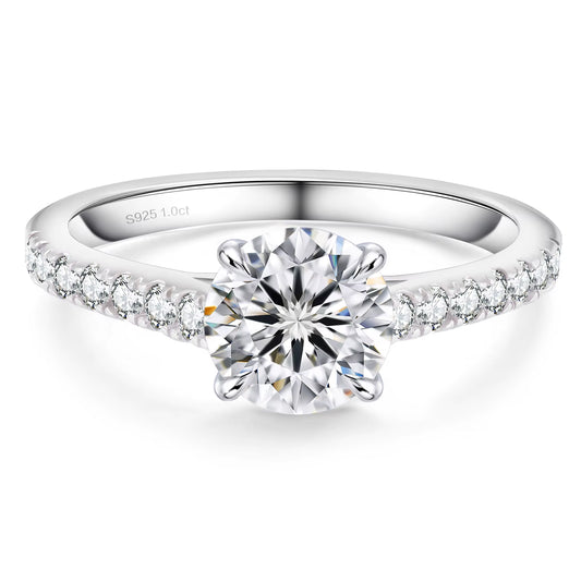 1Ct 2Ct 3Ct Moissanite Ring Fine Jewelry Gifts Wedding Promise 925 Sterling Silver Engagement GRA VVS Diamond Fashion Women Ring