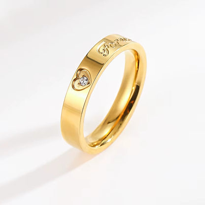 YF2270 Non Tarnish Waterproof Jewelry Stackable Rings Stainless Steel Jewelry 18K Gold Plated Zircon Stacking Ring for Women