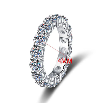 Fine Jewelry Wholesale Prices 3MM/4MM Vvs1Eternal Moissanite Rings Band SS925 Sterling Silver of Ladies Wedding Stackable Rings