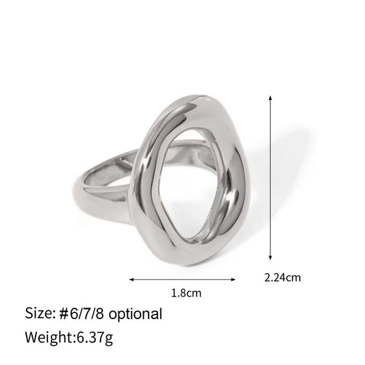 High Quality Minimalist Geometry Ring Pvd Coated Jewelry 18K Gold Plated Rings Waterproof Non-Tarnish for Women ALN25121990