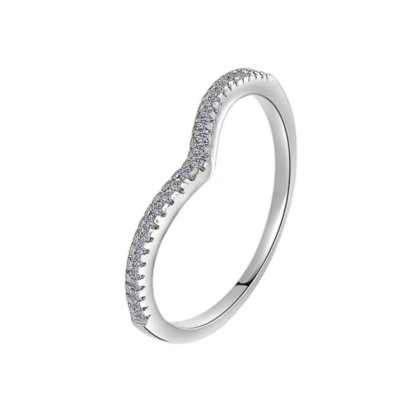 Fine Jewelry Factory Wholesale Prices Women'S Wedding Heart VVS1 Moissanite Diamond S925 Sterling Silver Stackable Rings Ladies