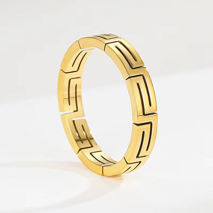 YF2270 Non Tarnish Waterproof Jewelry Stackable Rings Stainless Steel Jewelry 18K Gold Plated Zircon Stacking Ring for Women