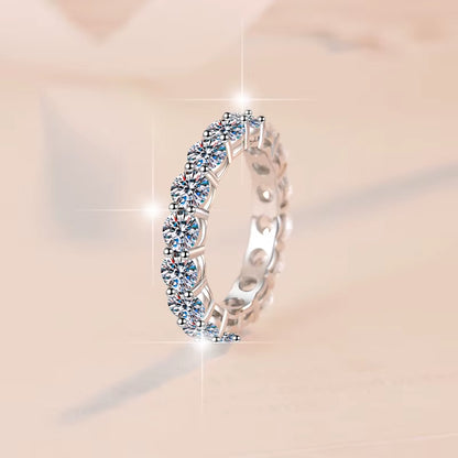Fine Jewelry Wholesale Prices 3MM/4MM Vvs1Eternal Moissanite Rings Band SS925 Sterling Silver of Ladies Wedding Stackable Rings