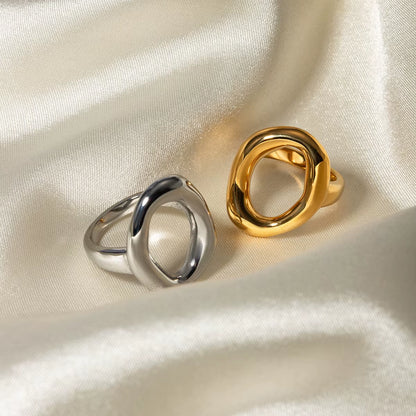 High Quality Minimalist Geometry Ring Pvd Coated Jewelry 18K Gold Plated Rings Waterproof Non-Tarnish for Women ALN25121990