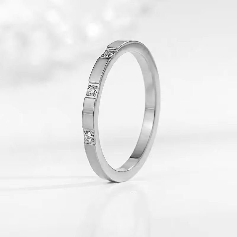 YF2270 Non Tarnish Waterproof Jewelry Stackable Rings Stainless Steel Jewelry 18K Gold Plated Zircon Stacking Ring for Women