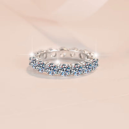 Fine Jewelry Wholesale Prices 3MM/4MM Vvs1Eternal Moissanite Rings Band SS925 Sterling Silver of Ladies Wedding Stackable Rings