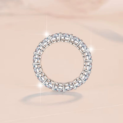Fine Jewelry Wholesale Prices 3MM/4MM Vvs1Eternal Moissanite Rings Band SS925 Sterling Silver of Ladies Wedding Stackable Rings