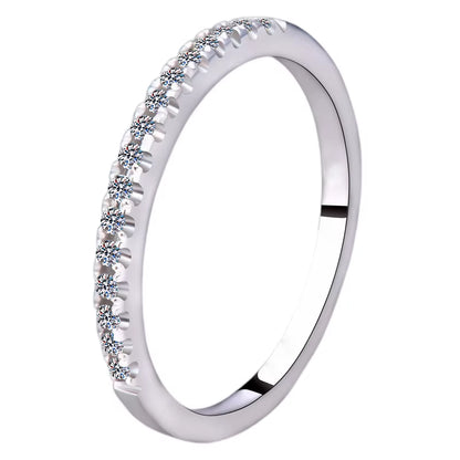 Fine Husky Jewelry Women Fashion Single Charm Simple S925 Sterling Silver GRA Vvs1 Moissanite Ring Band of Ladies Women