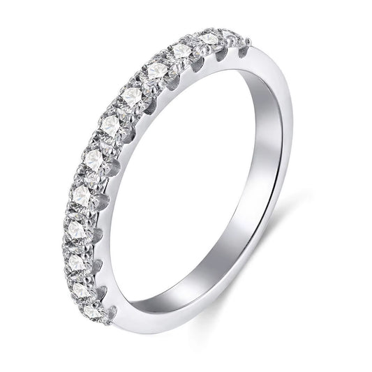 OAHLAN High Quality Fine Jewelry Silver Wedding Bands Stackable Moissanite 925 Sterling Silver Ring for Women Manufacturer