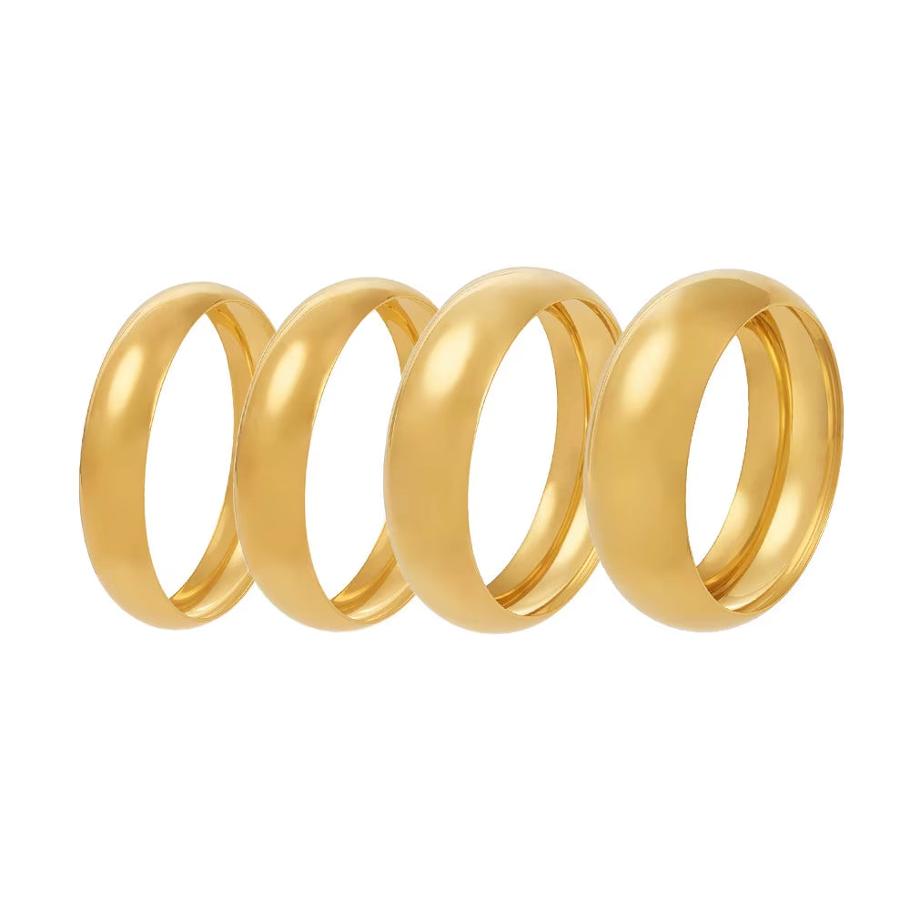 High End 18K PVD Gold Plated Chunky Cambered Surface Simple Bangle Bracelet Women Trendy Stainless Steel Gifts Wholesale
