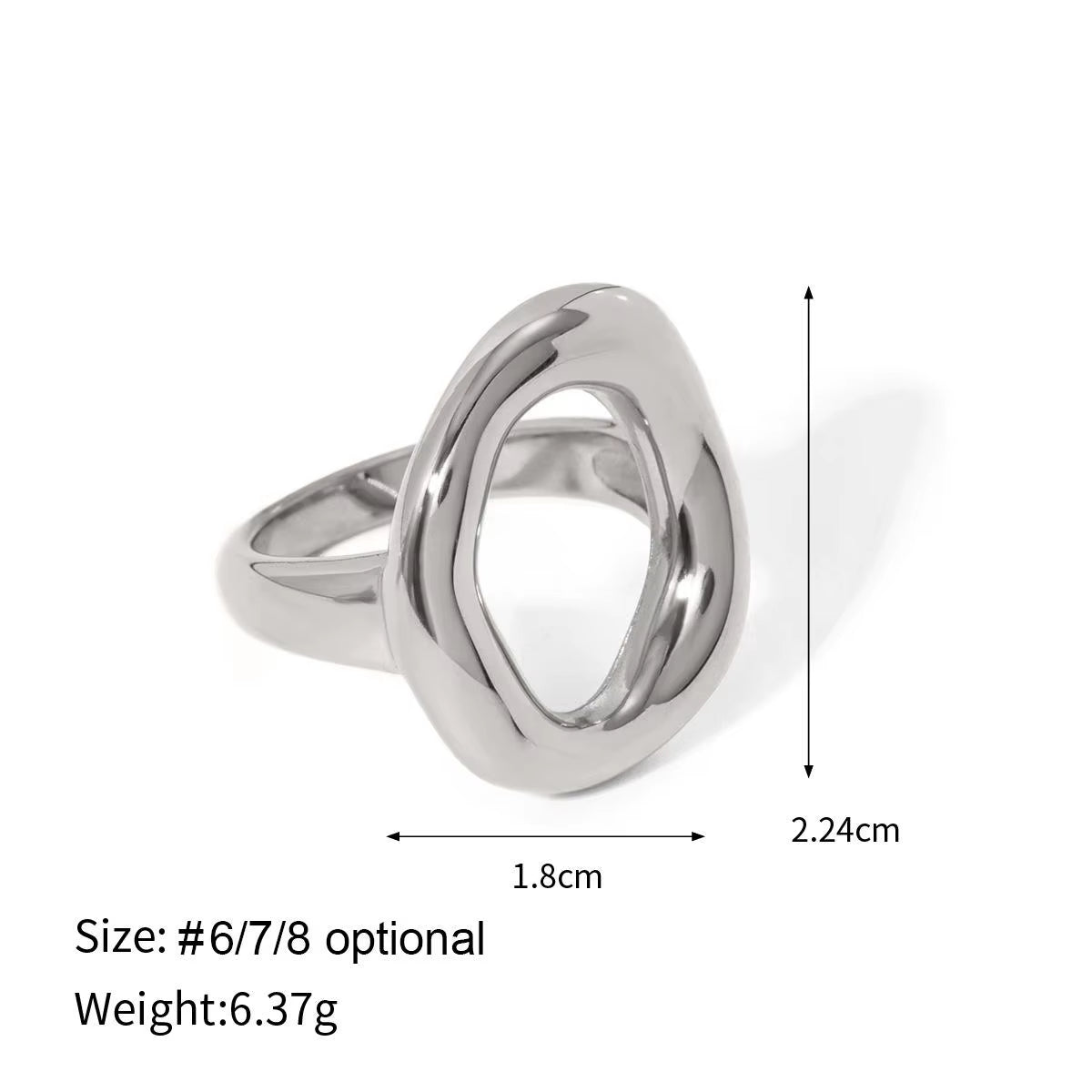 High Quality Minimalist Geometry Ring Pvd Coated Jewelry 18K Gold Plated Rings Waterproof Non-Tarnish for Women ALN25121990