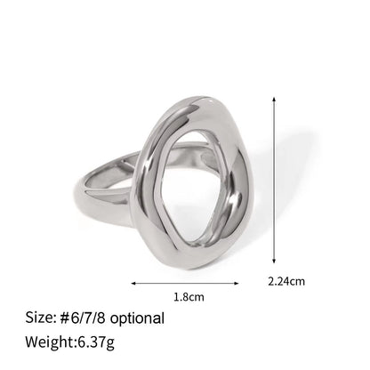 High Quality Minimalist Geometry Ring Pvd Coated Jewelry 18K Gold Plated Rings Waterproof Non-Tarnish for Women ALN25121990
