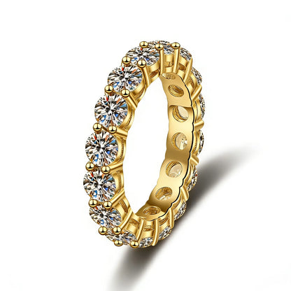 Fine Jewelry Wholesale Prices 3MM/4MM Vvs1Eternal Moissanite Rings Band SS925 Sterling Silver of Ladies Wedding Stackable Rings