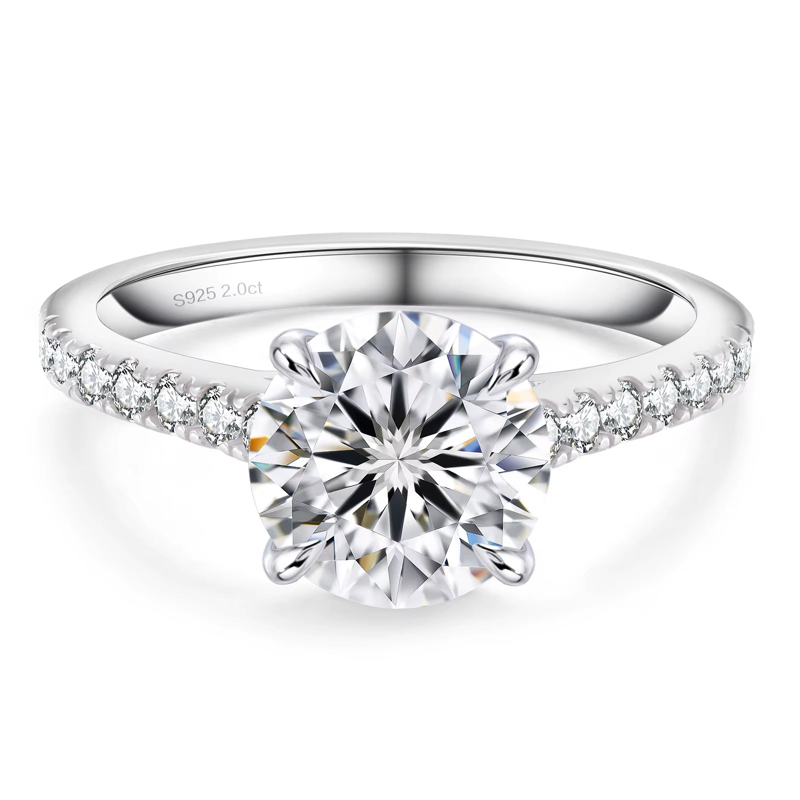 1Ct 2Ct 3Ct Moissanite Ring Fine Jewelry Gifts Wedding Promise 925 Sterling Silver Engagement GRA VVS Diamond Fashion Women Ring