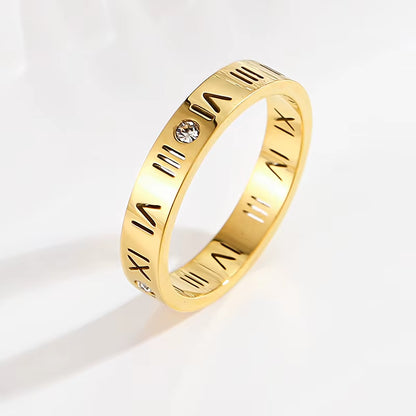YF2270 Non Tarnish Waterproof Jewelry Stackable Rings Stainless Steel Jewelry 18K Gold Plated Zircon Stacking Ring for Women