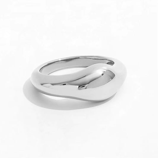 Tarnish Free Waterproof Minimalist Gold Silver Stackable 18K PVD Fashion Gold Plated Stainless Steel Eternity Women Ring Jewelry