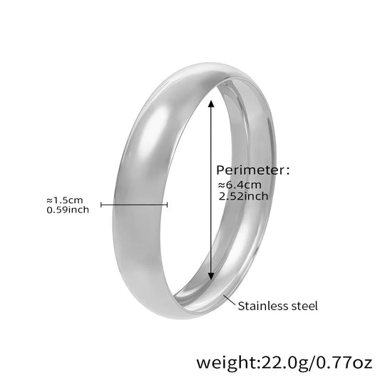 High End 18K PVD Gold Plated Chunky Cambered Surface Simple Bangle Bracelet Women Trendy Stainless Steel Gifts Wholesale
