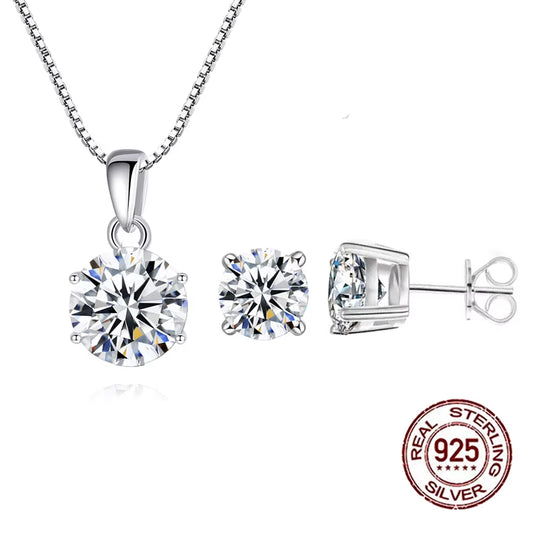 Wholesale High Quality CZ Stone Fashion Luxury 925 Silver Zircon Jewelry Sets for Women Rhodium Plated Jewellery Accessory