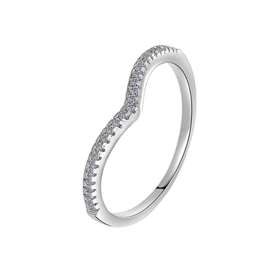 Fine Jewelry Factory Wholesale Prices Women'S Wedding Heart VVS1 Moissanite Diamond S925 Sterling Silver Stackable Rings Ladies