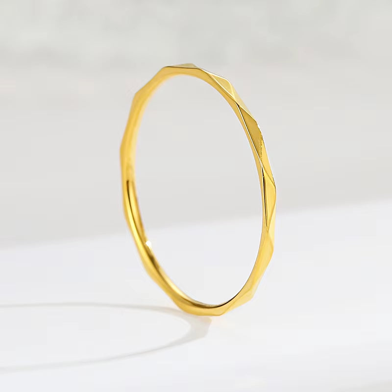 YF2270 Non Tarnish Waterproof Jewelry Stackable Rings Stainless Steel Jewelry 18K Gold Plated Zircon Stacking Ring for Women