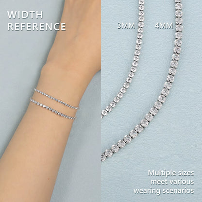 Iced Out Stainless Steel Diamond Bracelet Fashion Luxury Jewelry 3Mm 2Mm Women Men Classic 5A CZ Cubic Zirconia Tennis Bracelet