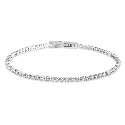 Iced Out Stainless Steel Diamond Bracelet Fashion Luxury Jewelry 3Mm 2Mm Women Men Classic 5A CZ Cubic Zirconia Tennis Bracelet