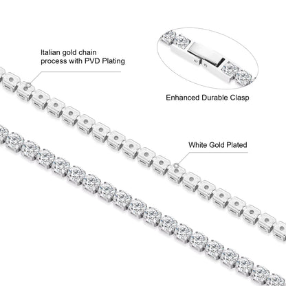 Iced Out Stainless Steel Diamond Bracelet Fashion Luxury Jewelry 3Mm 2Mm Women Men Classic 5A CZ Cubic Zirconia Tennis Bracelet